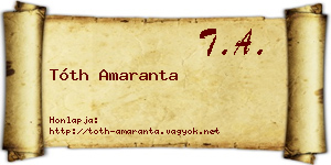 Tóth Amaranta névjegykártya